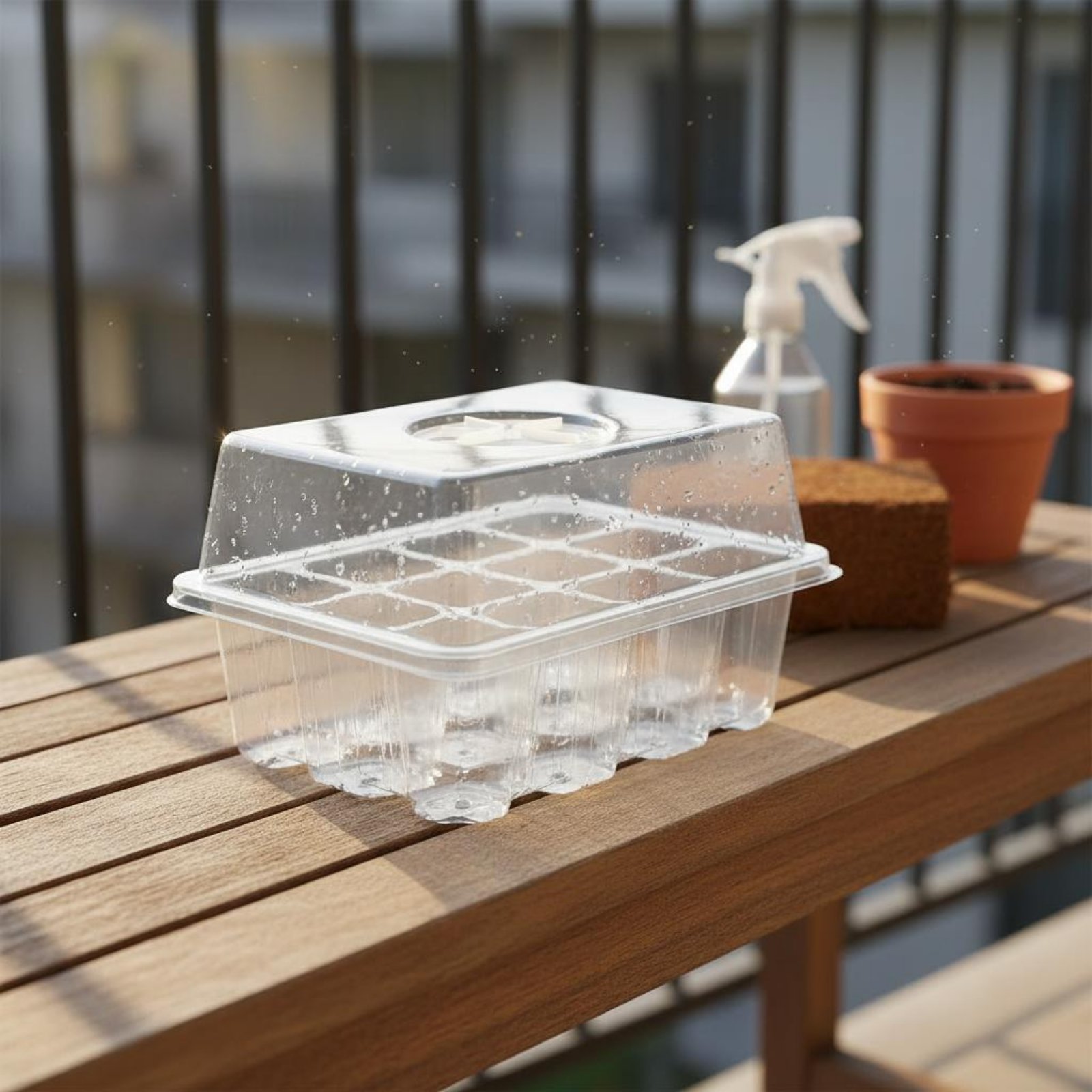 Humidity Dome Kit - ถาดเพาะเมล็ด 12 ช่อง พร้อมระบบระบายน้ำในตัว ชุดเพาะงอก 12