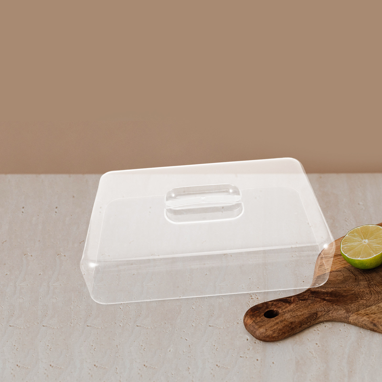 Plastic Dome Clear - ฝาครอบเค้กอะคริลิกใสทรงสี่เหลี่ยม 2 ชิ้น ขนาด 10.82 นิ้ว