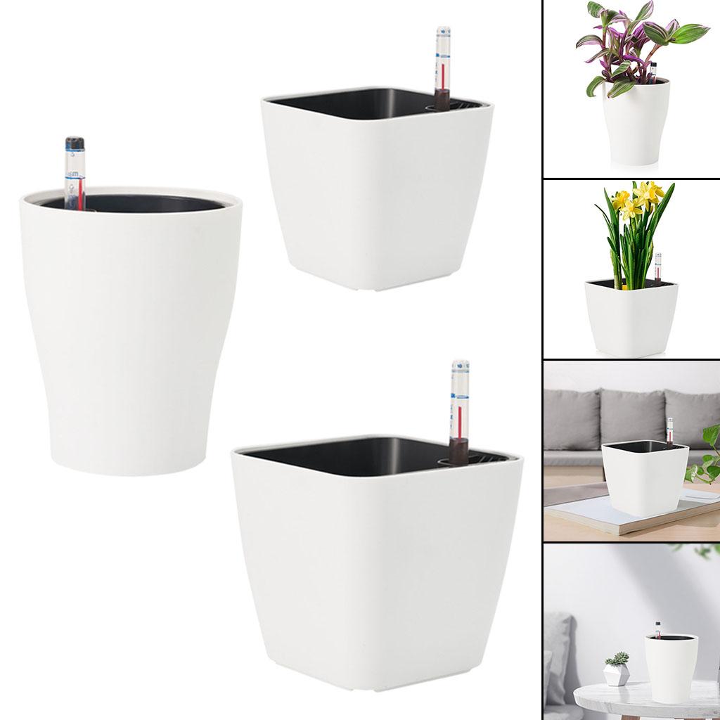 Self Watering Insert - กระถางต้นไม้พลาสติกสีขาวแบบรดน้ำเองสำหรับปลูกสมุนไพรในสวน