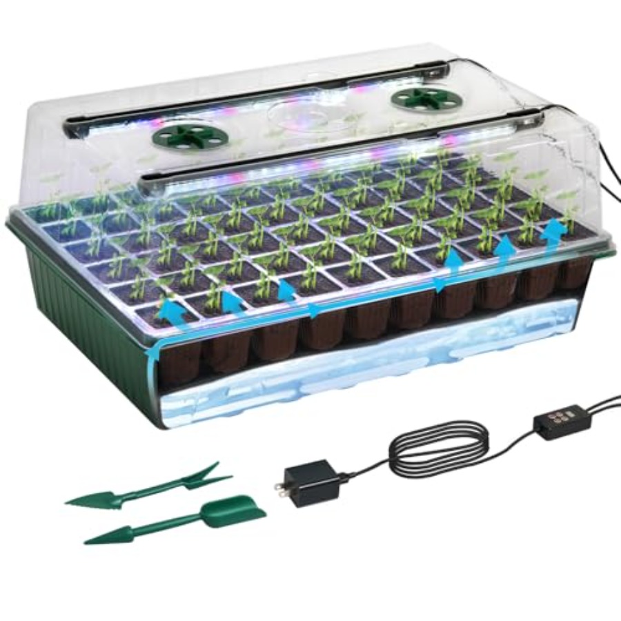 Humidity Dome Kit - ถาดเพาะเมล็ดพร้อมไฟปลูก ชุดเพาะเมล็ด 60 ช่อง พร้อมโดมควบคุมความชื้นขนาด 4.07