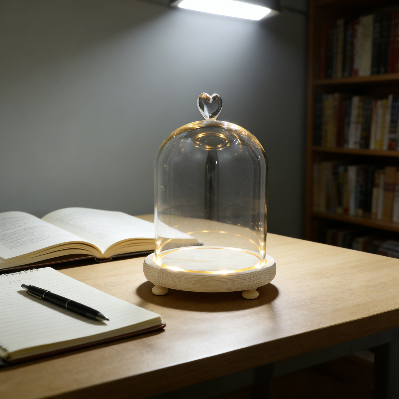 โดมแก้วรูปหัวใจพร้อมฐานไม้ โคม - Plastic Dome Clear บทวิจารณ์และราคา