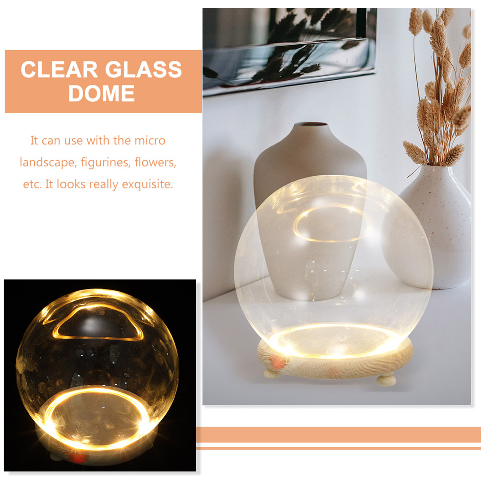 ฝาครอบโดมแก้วใสสำหรับดอกไม้ประ - Plastic Dome Clear บทวิจารณ์และราคา