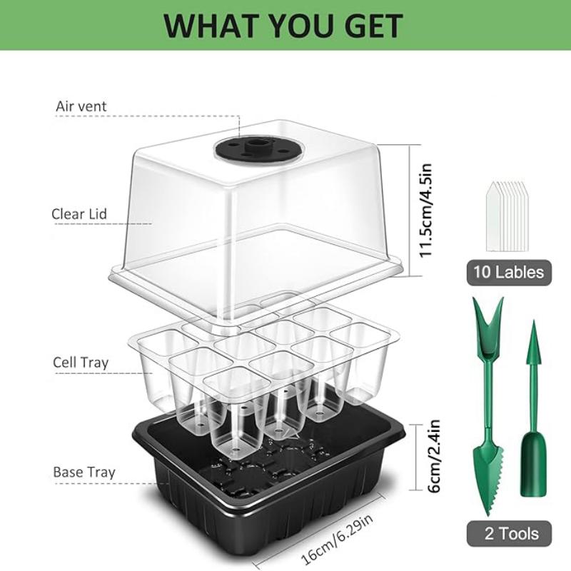 ถาดเพาะเมล็ดพร้อมไฟปลูกพืช, ชุ - Humidity Dome Kit บทวิจารณ์และราคา
