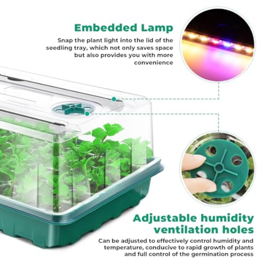 ถาดเพาะเมล็ดพร้อมไฟปลูกพืช, ชุ - Humidity Dome Kit บทวิจารณ์และราคา