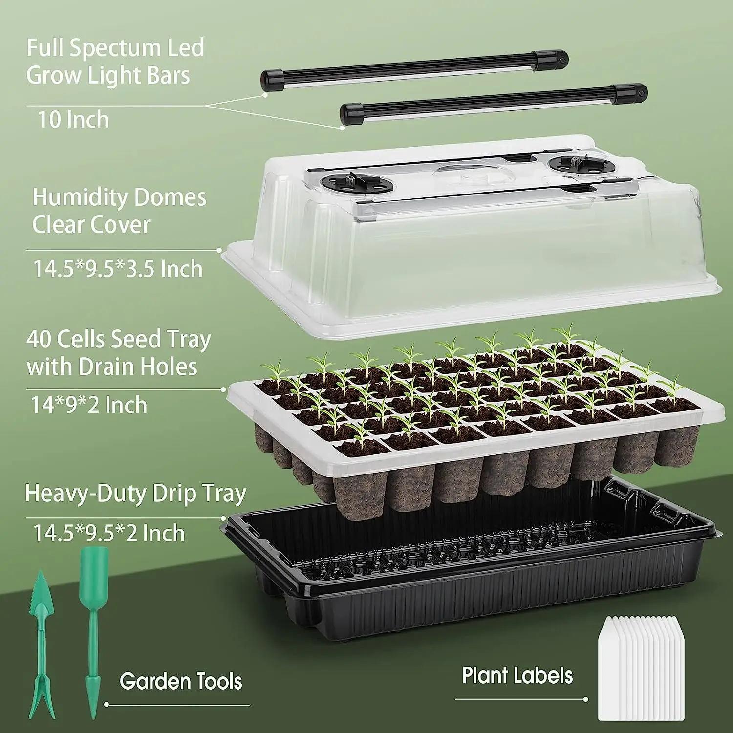 1 ชุด, ถาดเพาะเมล็ดพร้อมไฟปลูก - Humidity Dome Kit บทวิจารณ์และราคา