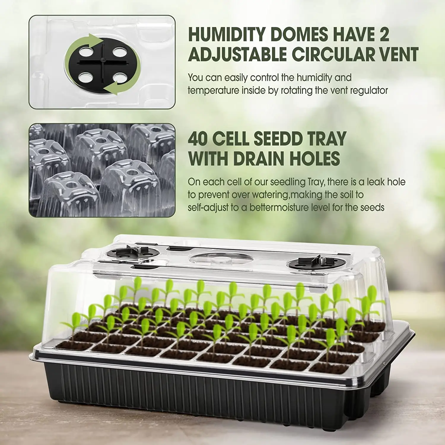 1 ชุด, ถาดเพาะเมล็ดพร้อมไฟปลูก - Humidity Dome Kit บทวิจารณ์และราคา