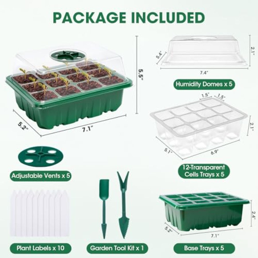 ถาดเพาะเมล็ด 5 แพ็คพร้อมโดมควบ - Humidity Dome Kit บทวิจารณ์และราคา